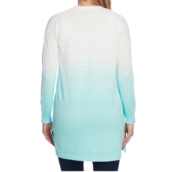 Vince Camuto White & Aqua Ombre Cardigan - Picture 2 of 3